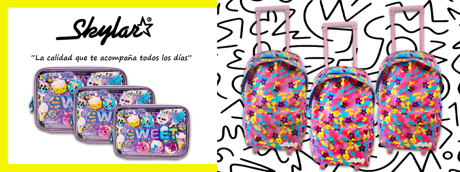 Banner Bazar Skylar- Mochila Línea Adolescentes y Cartucheras Escolares